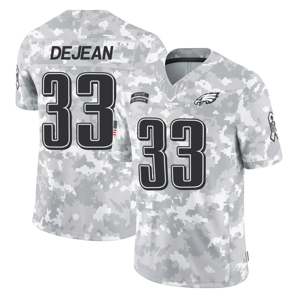 P.Eagles #33 Cooper DeJean Player Arctic Camo Salute to Service Limited Game Ldoa Stitched Jerseys