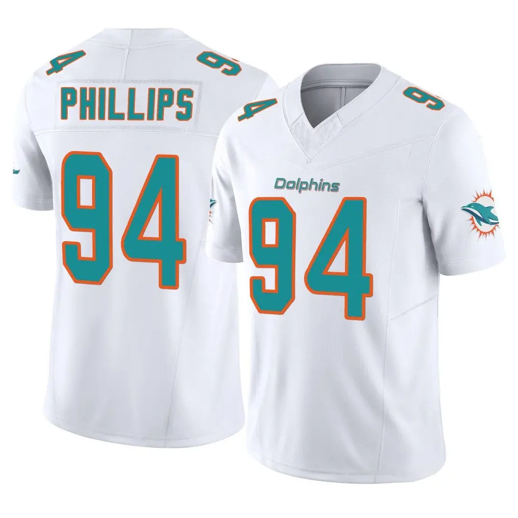 M.Dolphins #94 Jordan Phillips Player White Limited Vapor F.U.S.E. Home Game Ldoa Stitched Jerseys