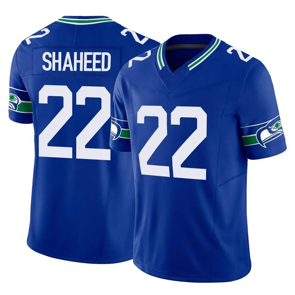 S.Seahawks #22 Rashid Shaheed Player Royal Limited Throwback Vapor F.U.S.E. Home Game Ldoa Stitched Jerseys