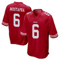SF.49ers #6 Malik Mustapha Player Red Home Game Ldoa Stitched Jerseys