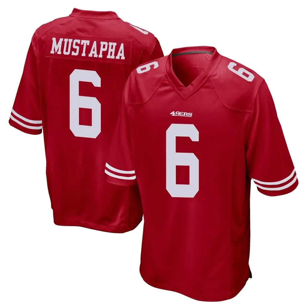 SF.49ers #6 Malik Mustapha Player Red Home Game Ldoa Stitched Jerseys