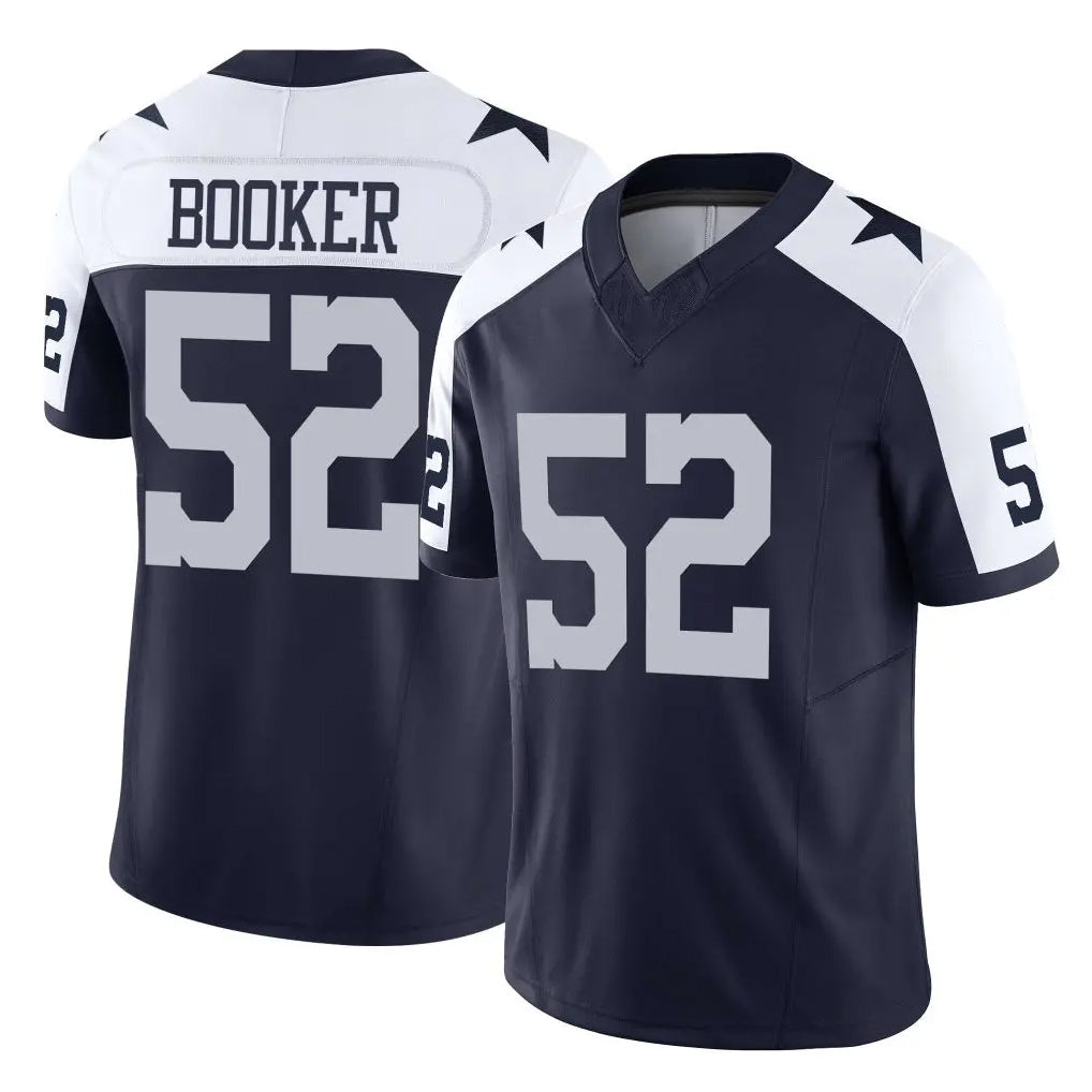 D.Cowboys #52 Tyler Booker Player Navy-White Limited Alternate Vapor F.U.S.E. Home Game Ldoa Stitched Jerseys