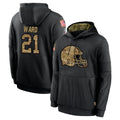 C.Browns #21 Denzel Ward Player Black Salute to Service Pullover Hoodies Limited Ldoa Stitched Jerseys