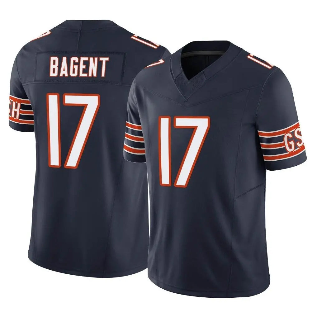 C.Bears #17 Tyson Bagent Player Navy Vapor F.U.S.E. Limited Home Game Ldoa Stitched Jerseys