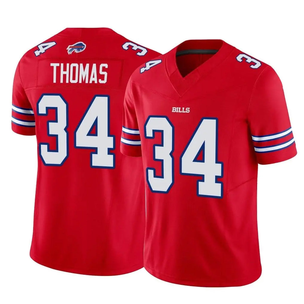B.Bills #34 Thurman Thomas Player Red Vapor F.U.S.E. Limited Home Game Ldoa Stitched Jerseys