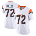 D.Broncos #72 Garett Bolles Player White Limited Vapor F.U.S.E. Home Game Ldoa Stitched Jerseys