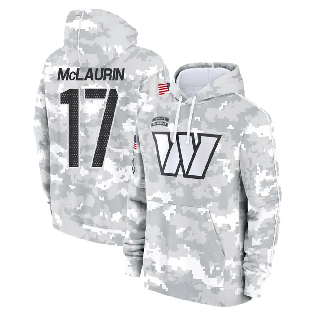 W.Commanders #17 Terry Mclaurin Player Arctic Camo Limited Salute to Service Pullover Hoodies Game Ldoa Stitched Jerseys