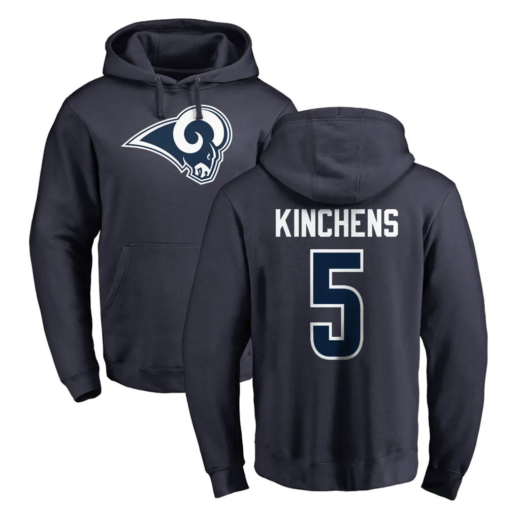 LA.Rams #5 Kamren Kinchens Player Navy Pullover Hoodie Limited Game Ldoa Stitched Jerseys