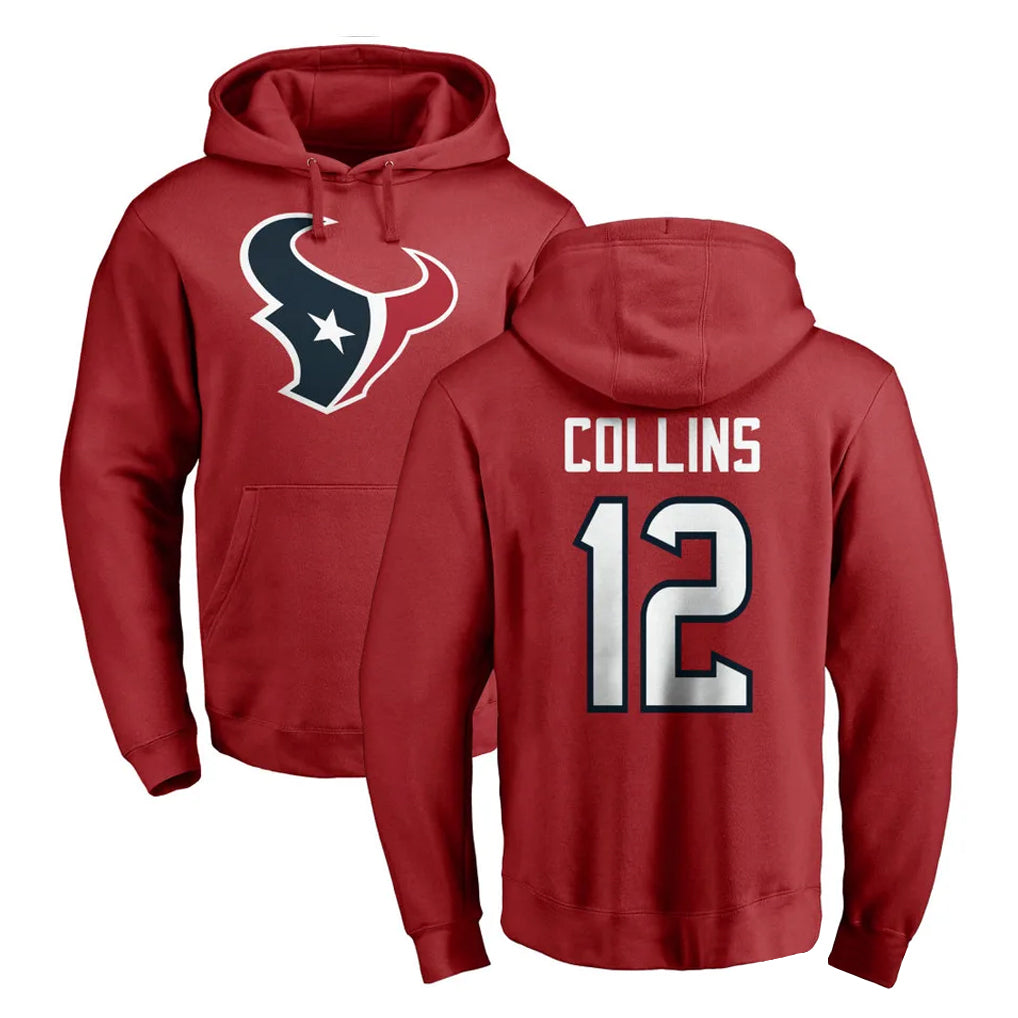 H.Texans #12 Nico Collins Player Red Pro Line Pullover Hoodie Limited Game Ldoa Stitched Jerseys