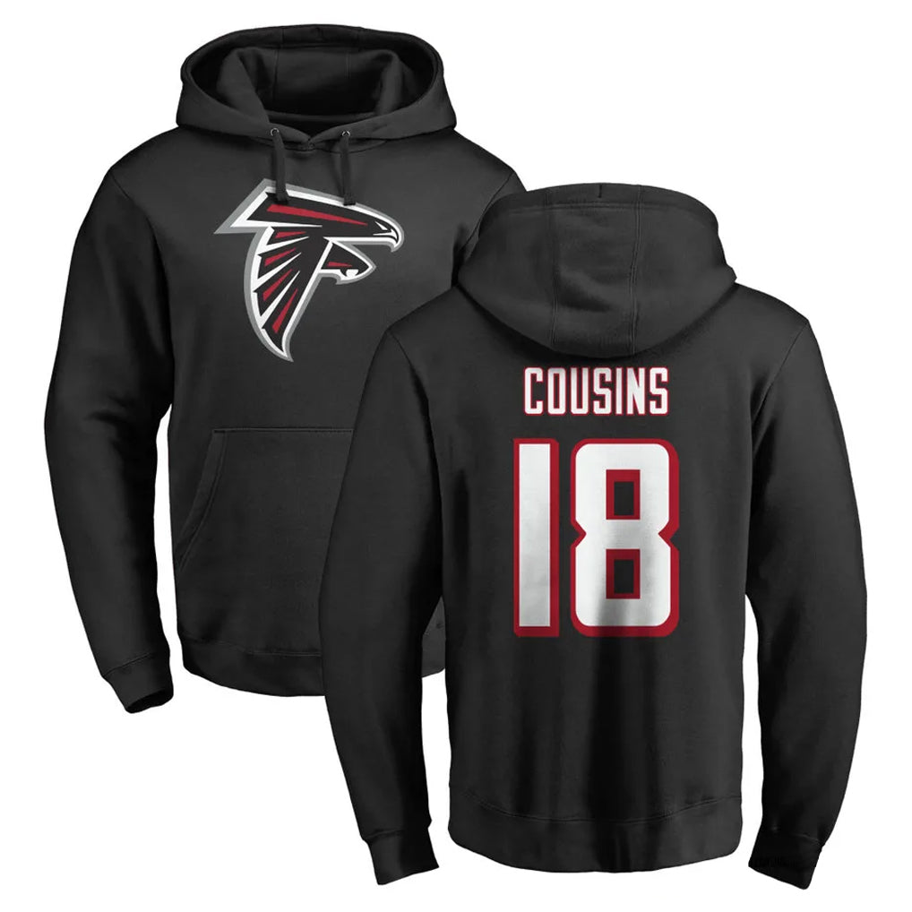 A.Falcons #18 Kirk Cousins Player Black Salute to Service Hoodies Ldoa Stitched Jerseys