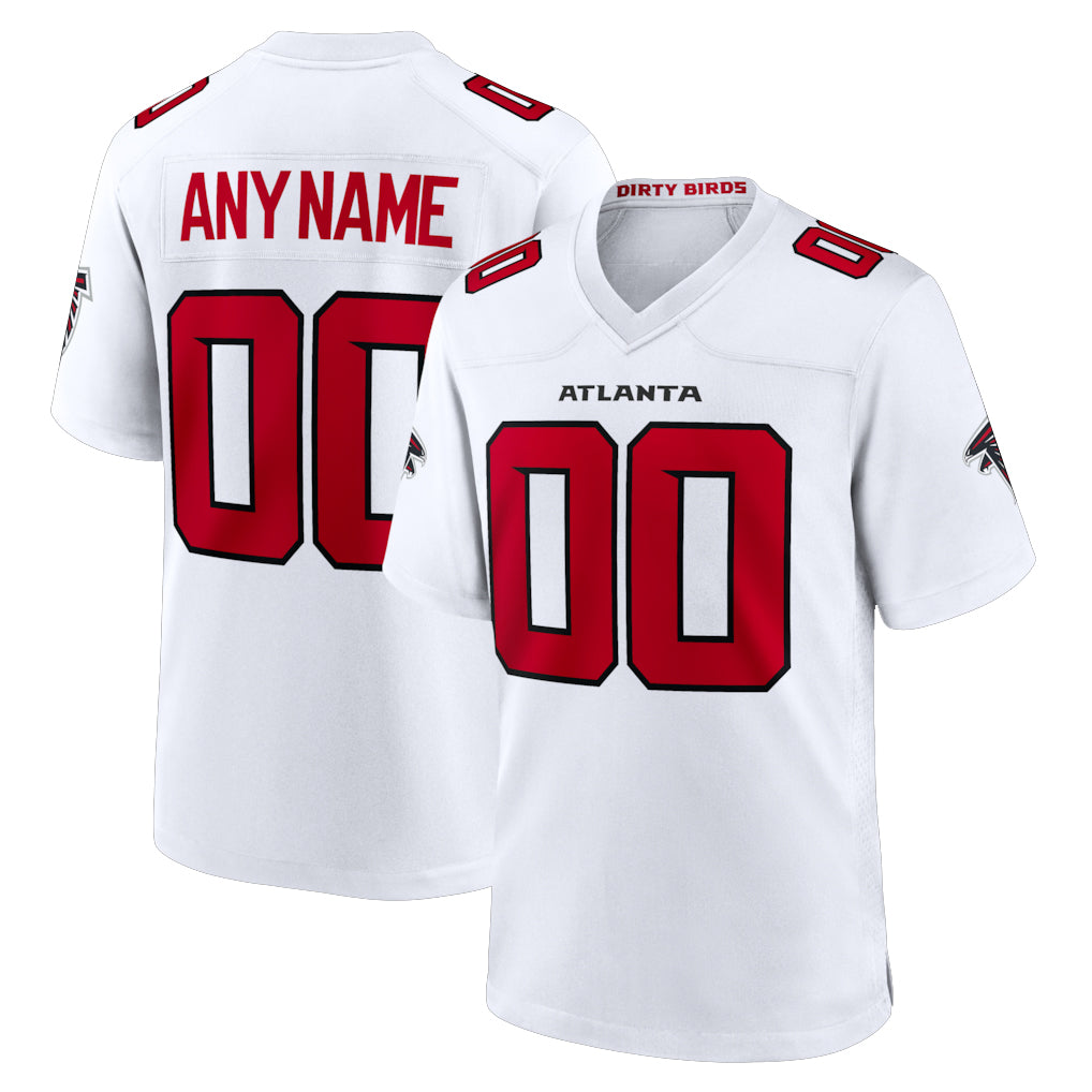 Custom A.Falcons White Replica Home Game Any Name & Numbers Ldoa Stitched Jerseys