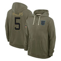 C.Panthers #5 Jaelan Phillips Player Olive Salute to Service Hoodies Game Ldoa Stitched Jerseys