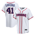 A.Diamondbacks #41 Carlos Santana Player White 2026 World Classic Home Game Ldoa Stitched Jerseys