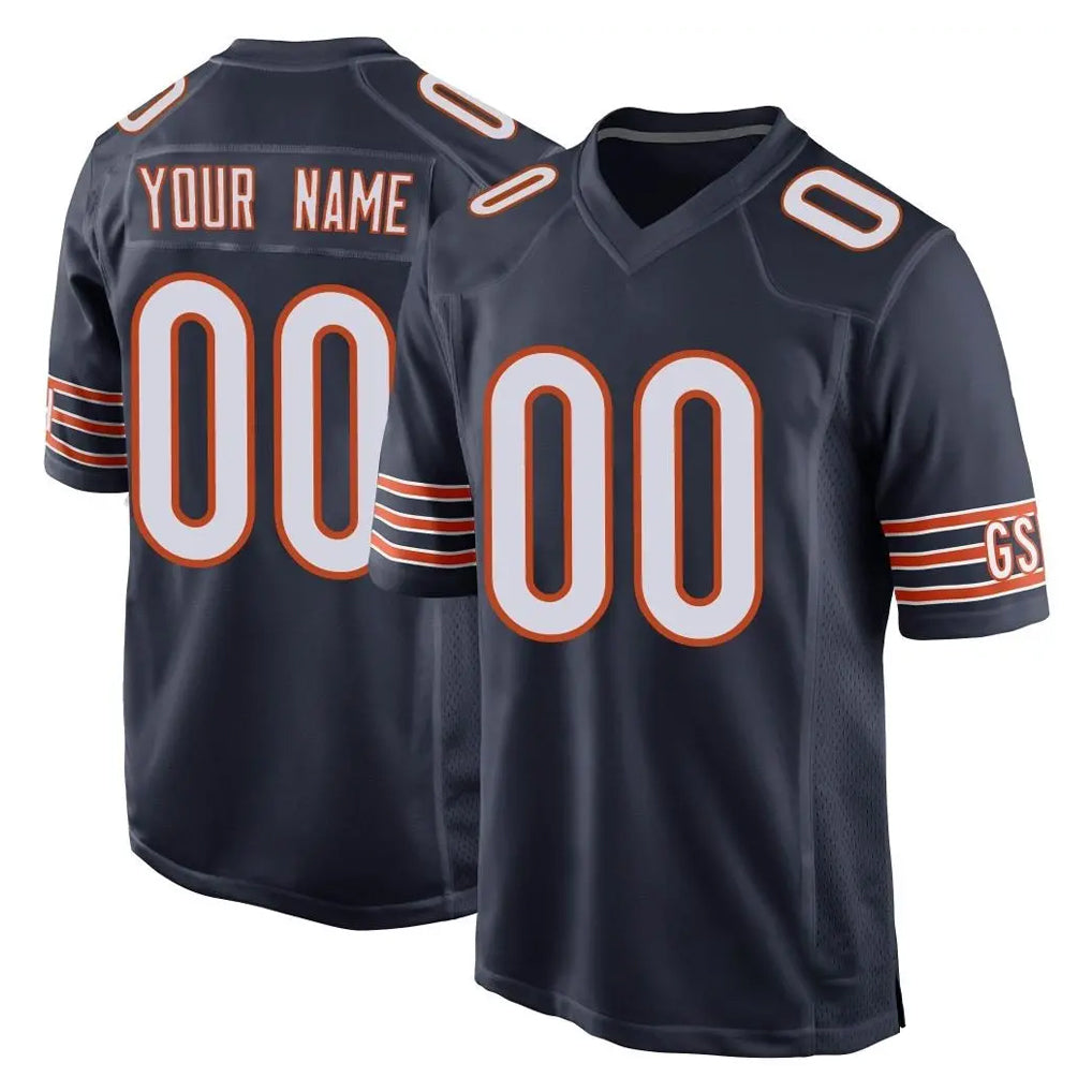 Custom C.Bears Navy Home Game Any Name & Numbers Ldoa Stitched Jerseys