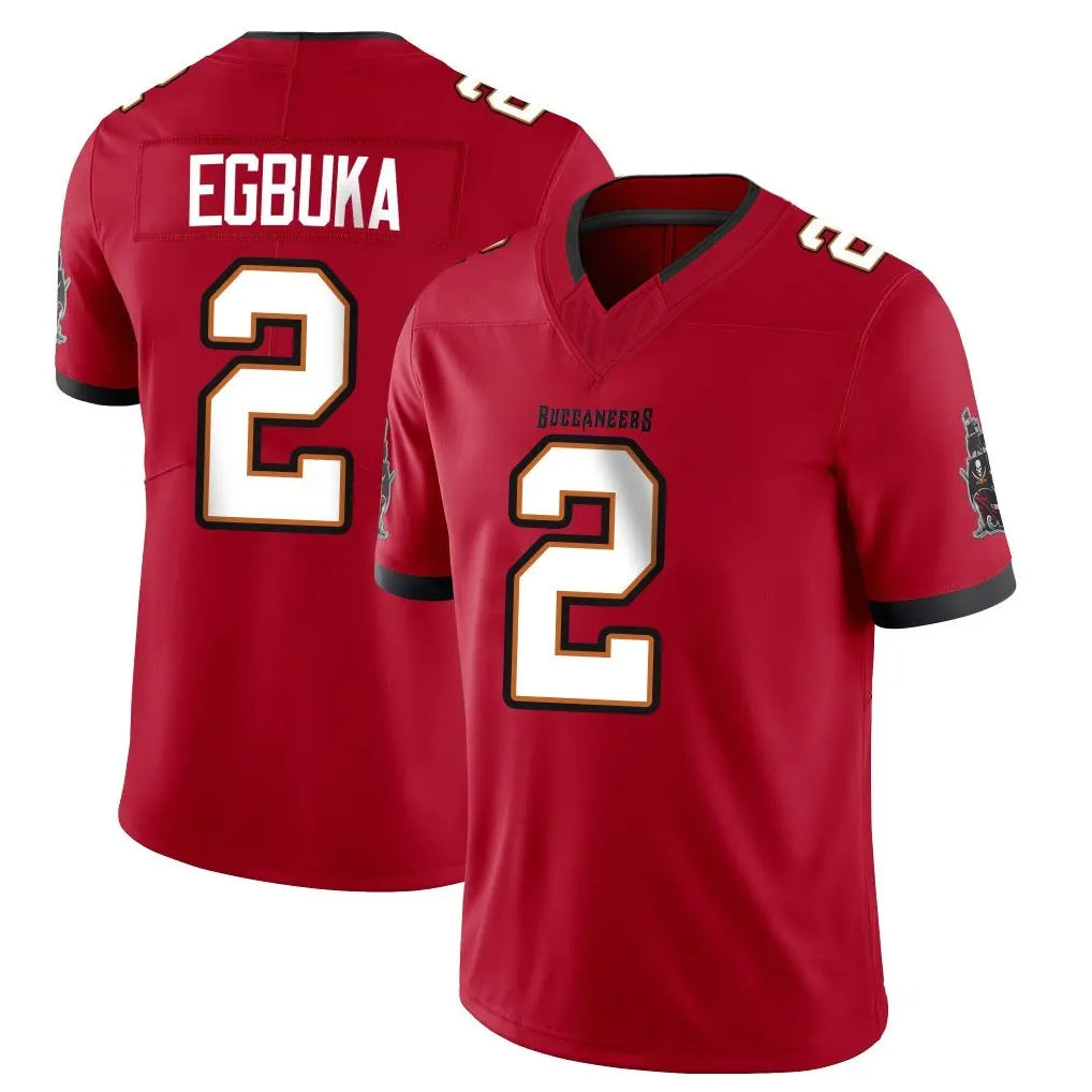 TB.Buccaneers #2 Emeka Egbuka Player Red Limited Vapor F.U.S.E. Home Game Ldoa Stitched Jerseys