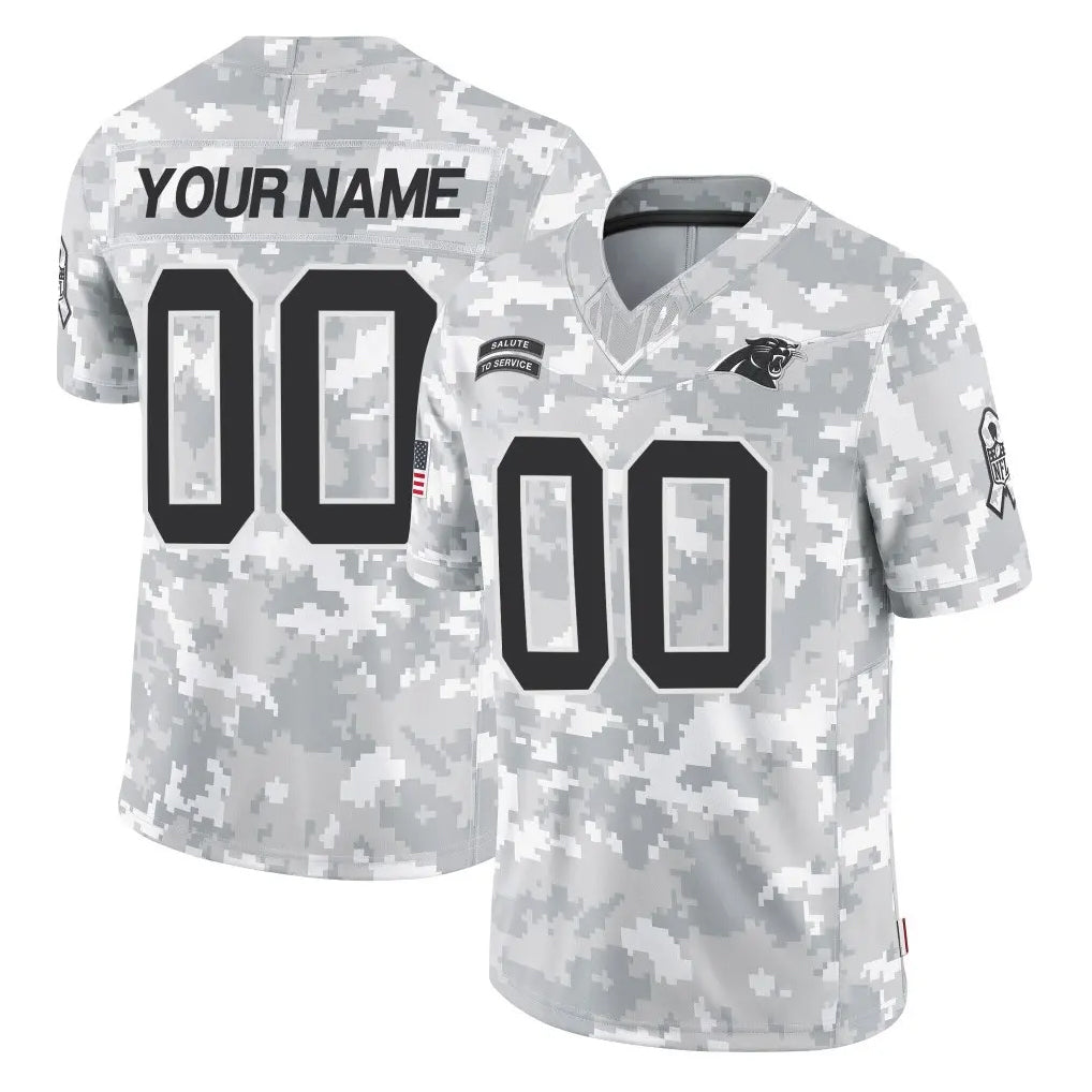 Custom C.Panthers Arctic Camo Salute to Service Limited Game Any Name & Numbers Ldoa Stitched Jerseys