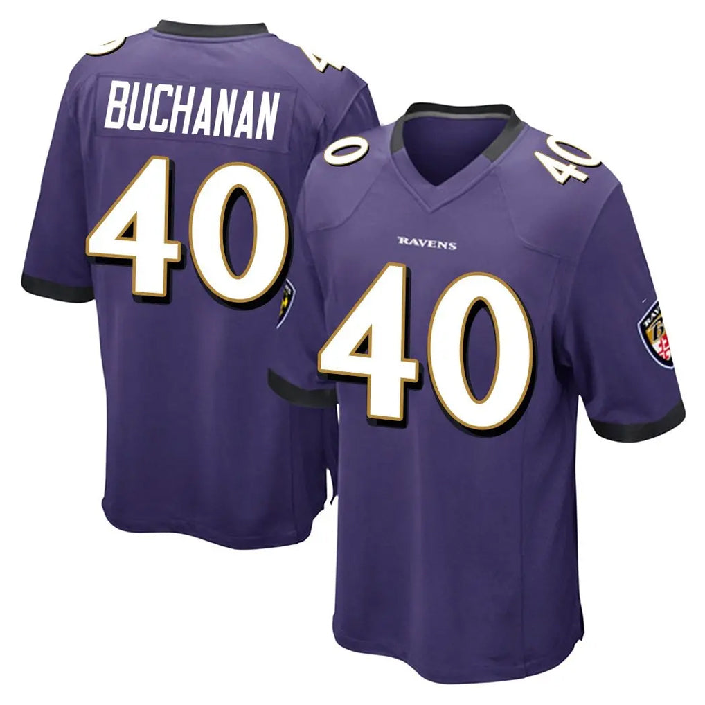 B.Ravens #40 Teddye Buchanan Player Purple Home Game Ldoa Stitched Jerseys