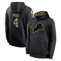 D.Lions #4 D.J. Reed Player Black Salute to Service Hoodies Limited Game Ldoa Stitched Jerseys