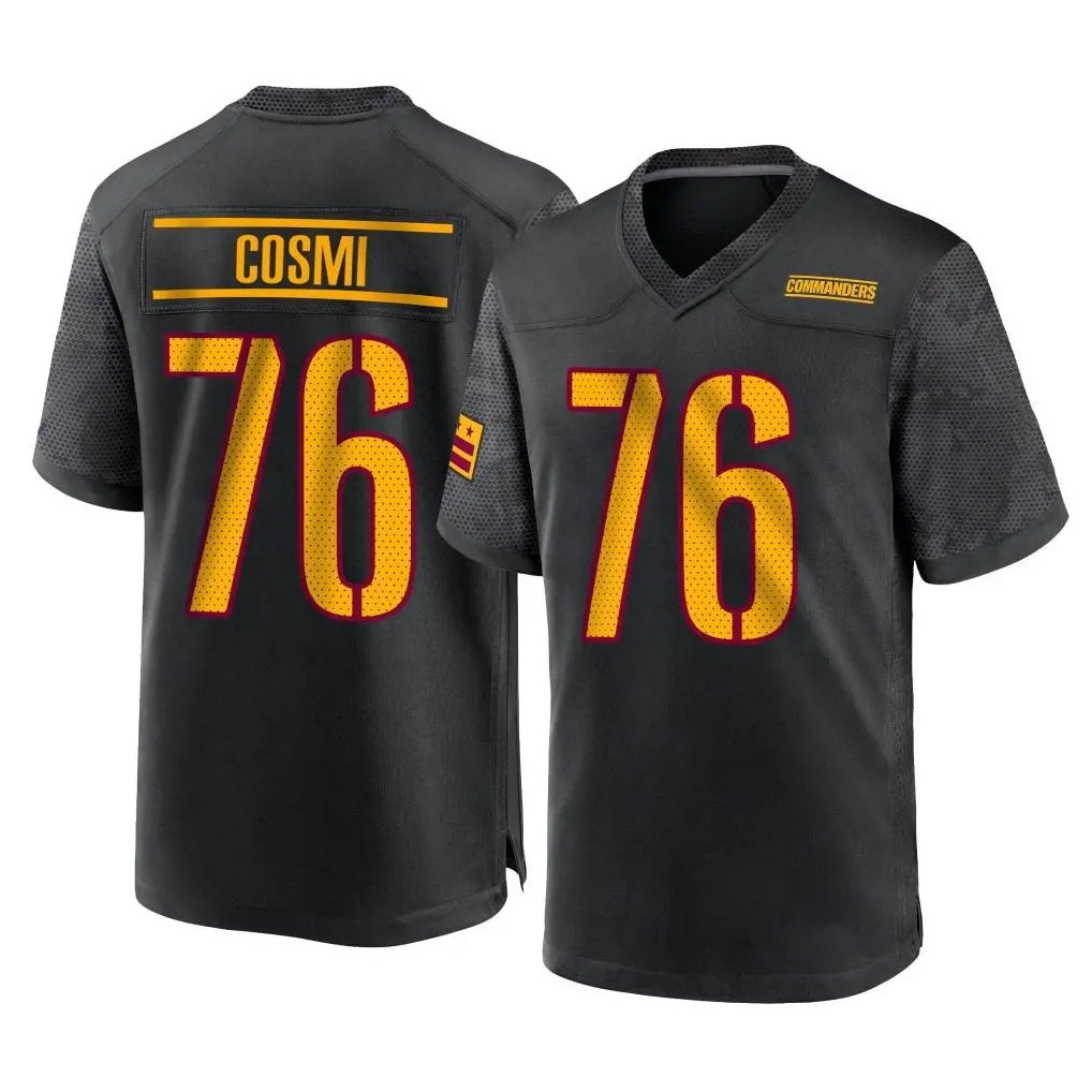 W.Commanders #76 Sam Cosmi Player Black Home Game Ldoa Stitched Jerseys
