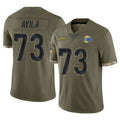 LA.Rams #73 Steve Avila Player Olive Salute To Service Limited Ldoa Stitched Jerseys