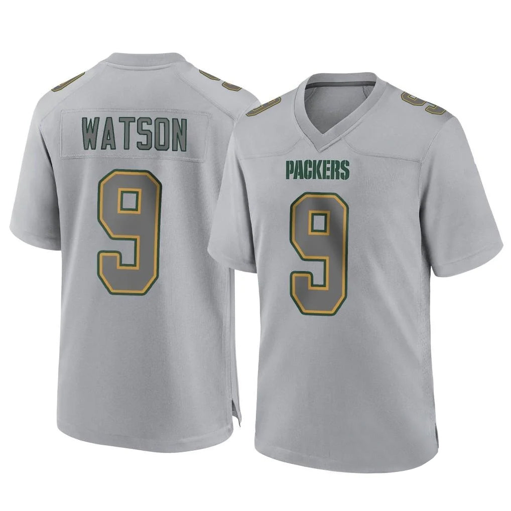 GB.Packers #9 Christian Watson Player Gray Atmosphere Fashion Home Game Ldoa Stitched Jerseys