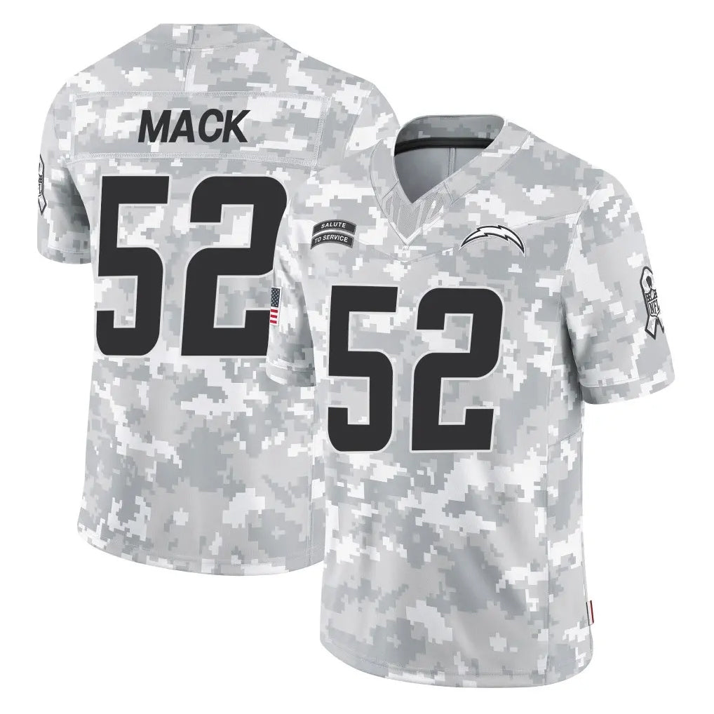 LA.Chargers #52 Khalil Mack Player Arctic Camo Salute To Service Limited Game Ldoa Stitched Jerseys