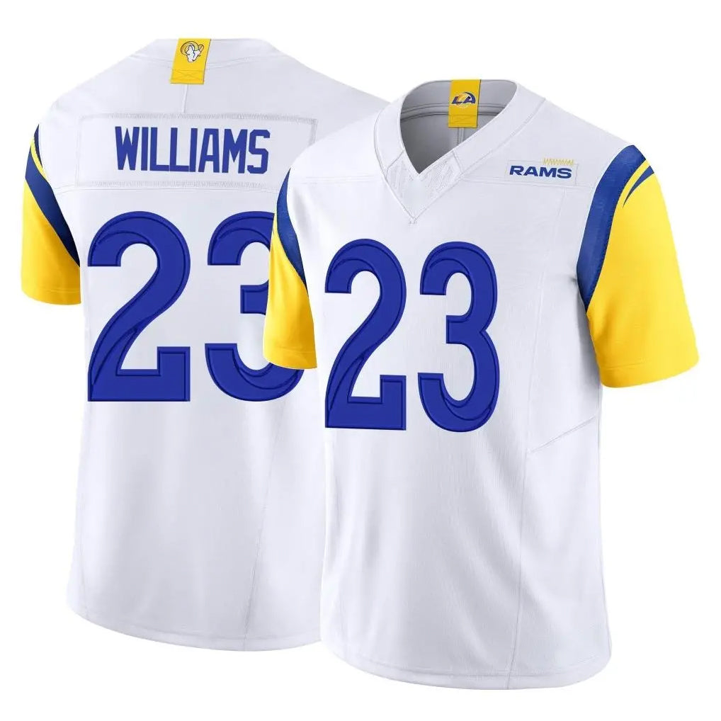 LA.Rams #23 Kyren Williams Player White Limited Vapor F.U.S.E. Home Game Ldoa Stitched Jerseys