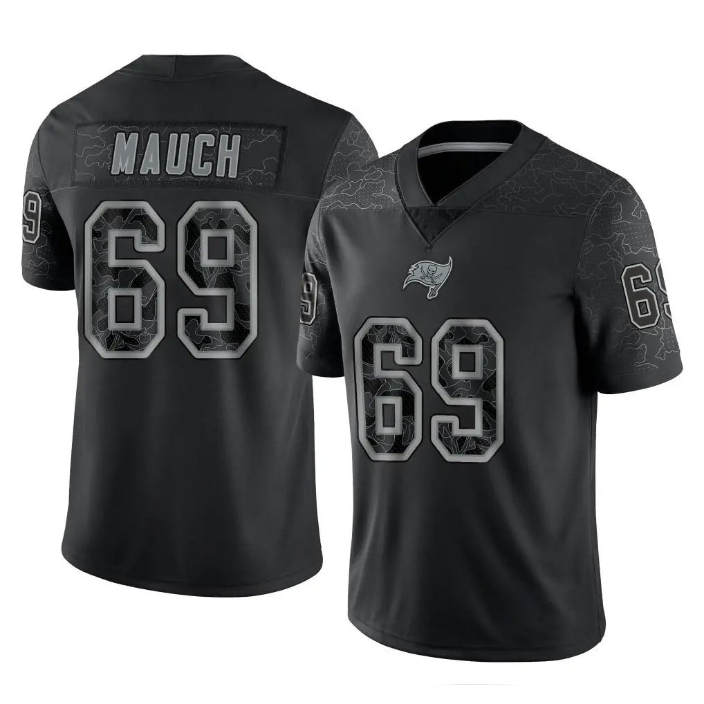 TB.Buccaneers #69 Cody Mauch Player Black Reflective Limited Home Game Ldoa Stitched Jerseys