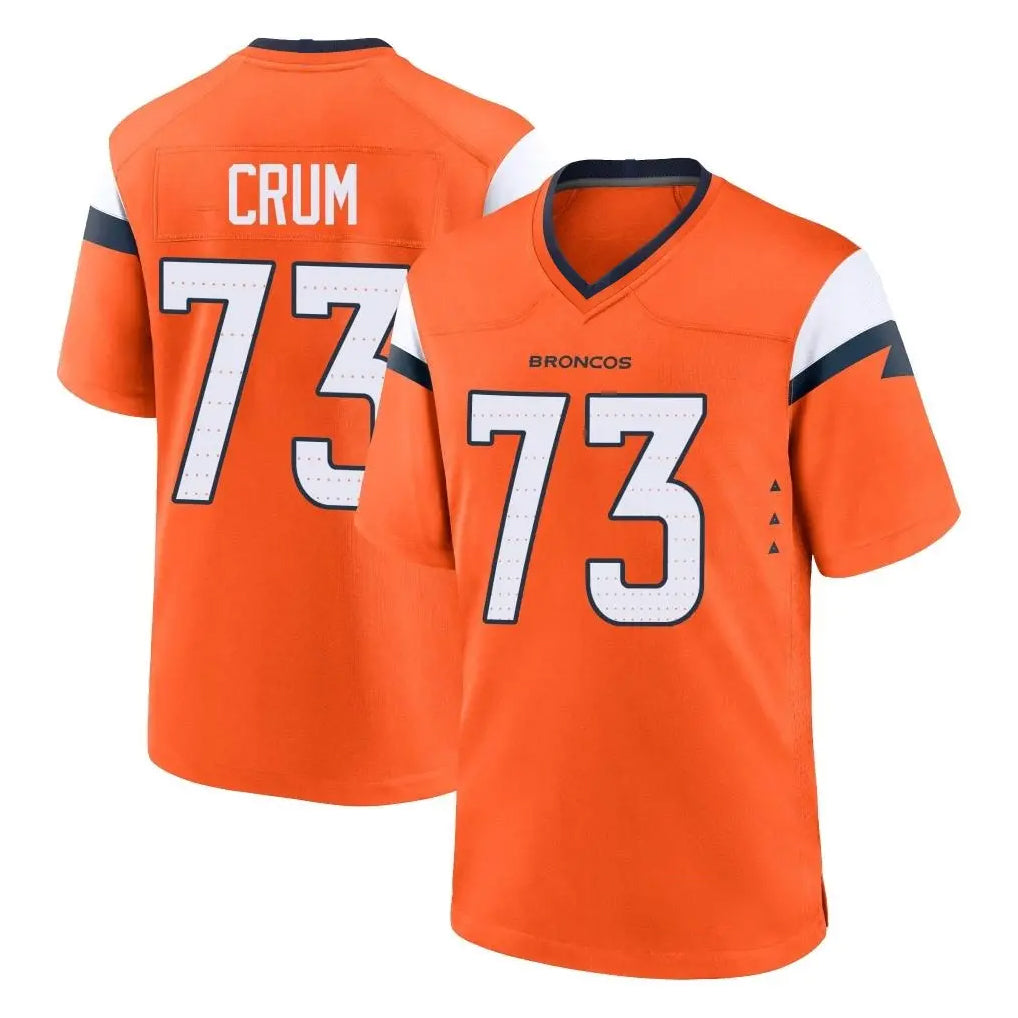 D.Broncos #73 Frank Crum Player Orange Home Game Ldoa Stitched Jerseys