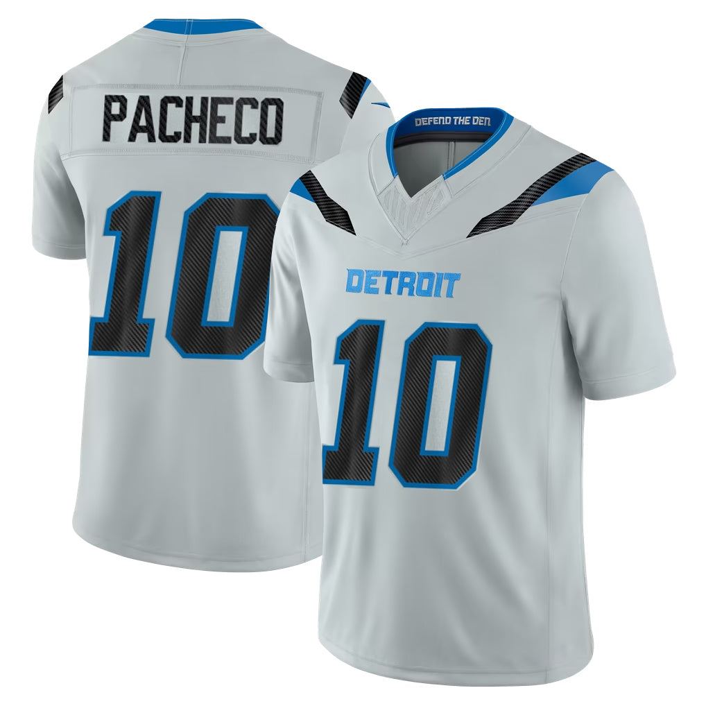D.Lions #10 Isiah Pacheco Player Silver Limited 2026 Rivalries Collection Home Game Ldoa Stitched Jerseys