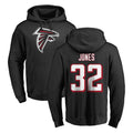 A.Falcons #32 Cash Jones Player Black LOGO Pullover Hoodies Home Game Ldoa Stitched Jerseys