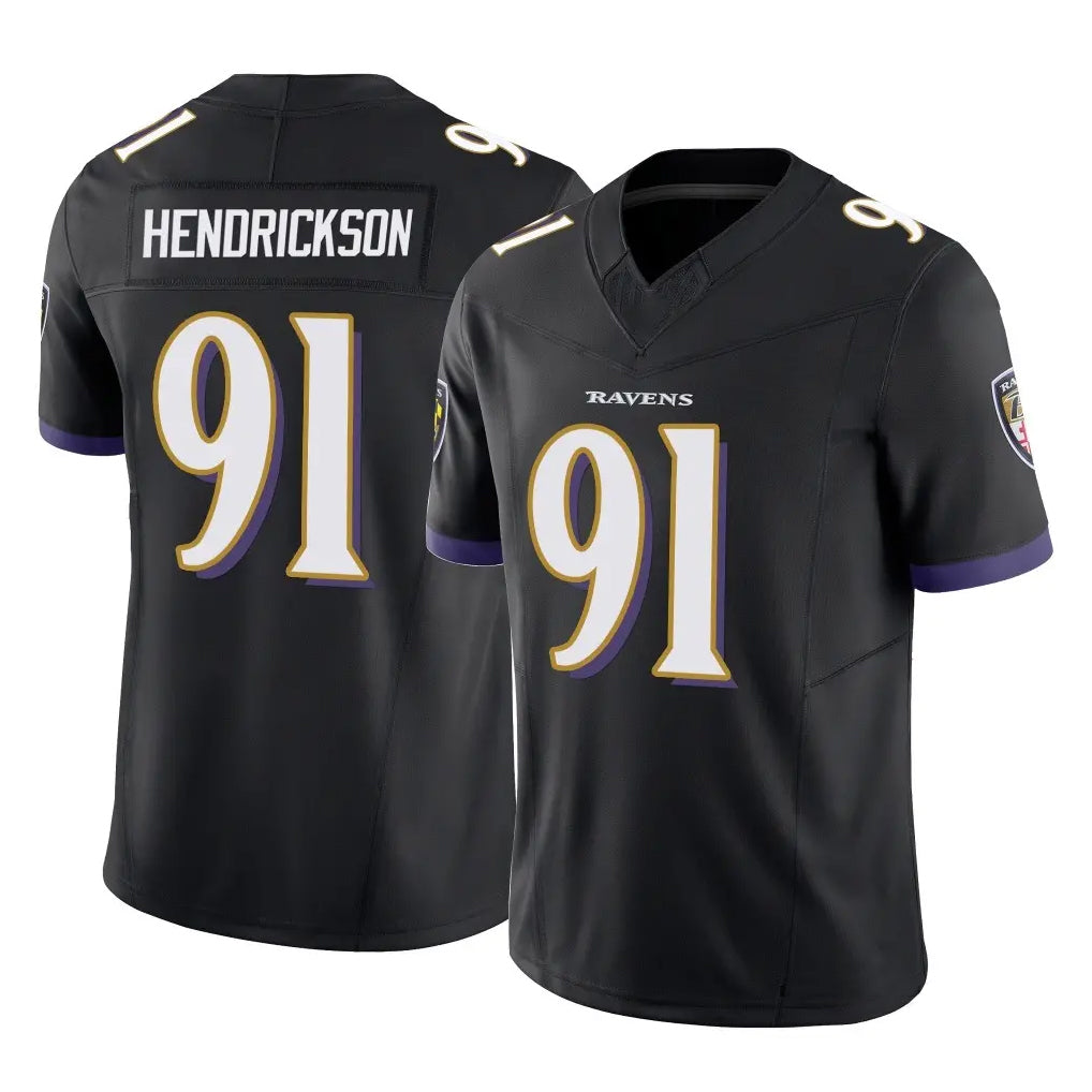 B.Ravens #91 Trey Hendrickson Player Black Vapor F.U.S.E. Limited Ldoa Stitched Jerseys