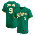 Athletics #9 Reggie Jackson Player Kelly Green Limited Elite Home Game Ldoa Stitched Jerseys