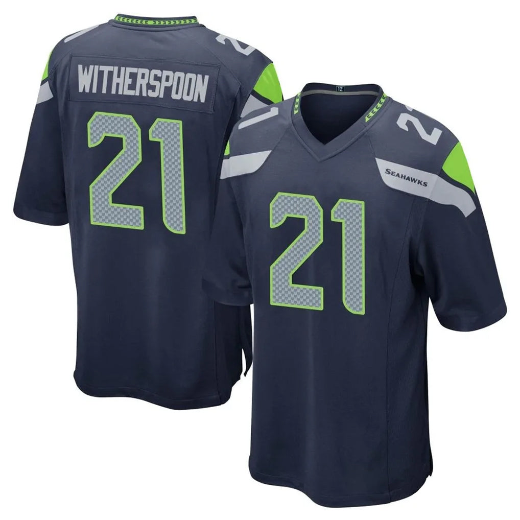 S.Seahawks #21 Devon Witherspoon Player Navy Home Game Ldoa Stitched Jerseys