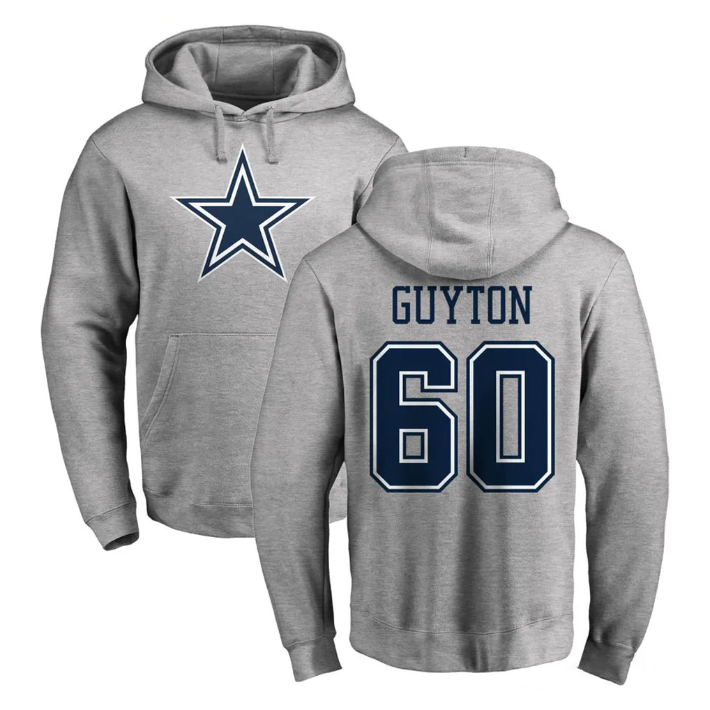 D.Cowboys #60 Tyler Guyton Player Gray LOGO Pullover Hoodie Limited Kdoa Stitched Jerseys