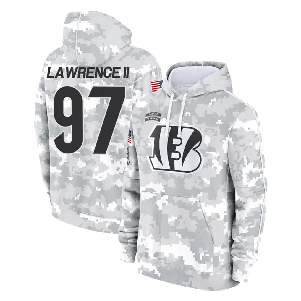 C.Bengals #97 Dexter Lawrence II Player Arctic Camo Salute to Service Pullover Hoodie Limited Ldoa Stitched Jerseys