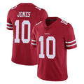 SF.49ers #10 Mac Jones Player Red Limited Vapor Untouchable Home Game Ldoa Stitched Jerseys