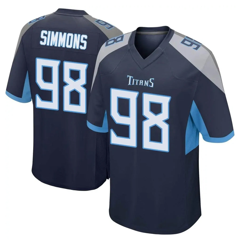 T.Titans #98 Jeffery Simmons Player Navy Home Game Ldoa Stitched Jerseys
