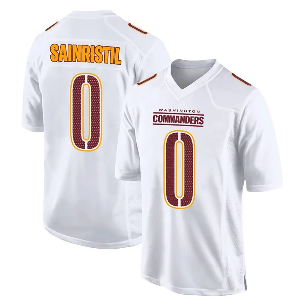 W.Commanders #0 Mike Sainristil Player White Tundra Fashion Home Game Ldoa Stitched Jerseys