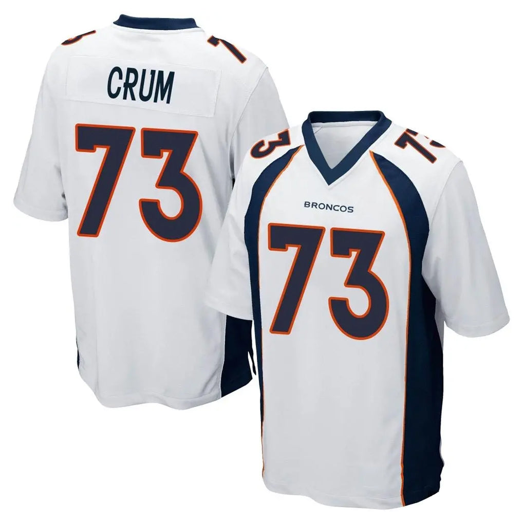 D.Broncos #73 Frank Crum Player White Game Ldoa Stitched Jerseys