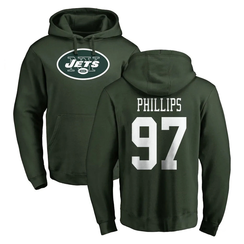 NY.Jets #97 Harrison Phillips Player Green LOGO Pullover Hoodies Limited Game Ldoa Stitched Jerseys