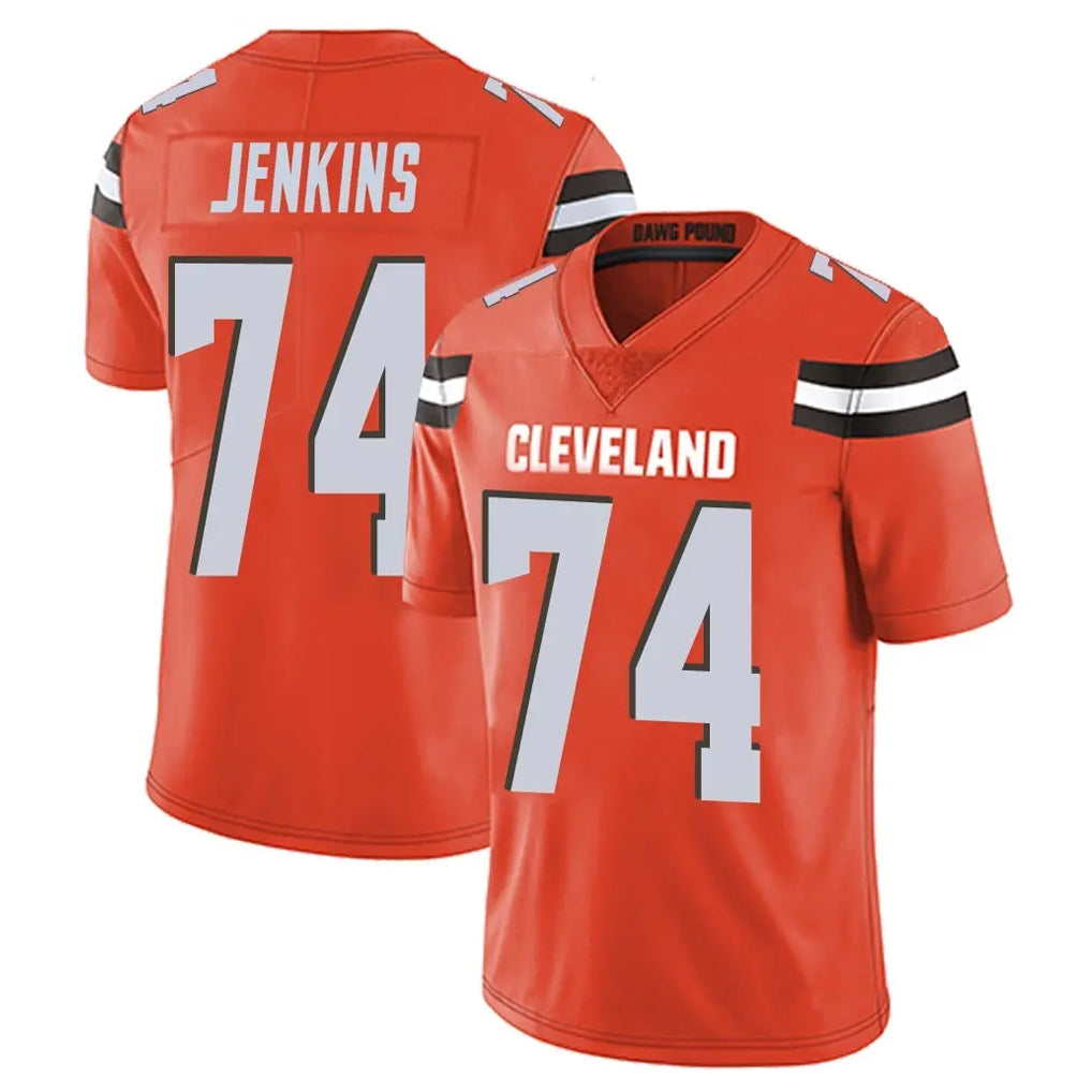 C.Browns #74 Elgton Jenkins Player Orange Alternate Vapor Untouchable Limited Home Game Ldoa Stitched Jerseys