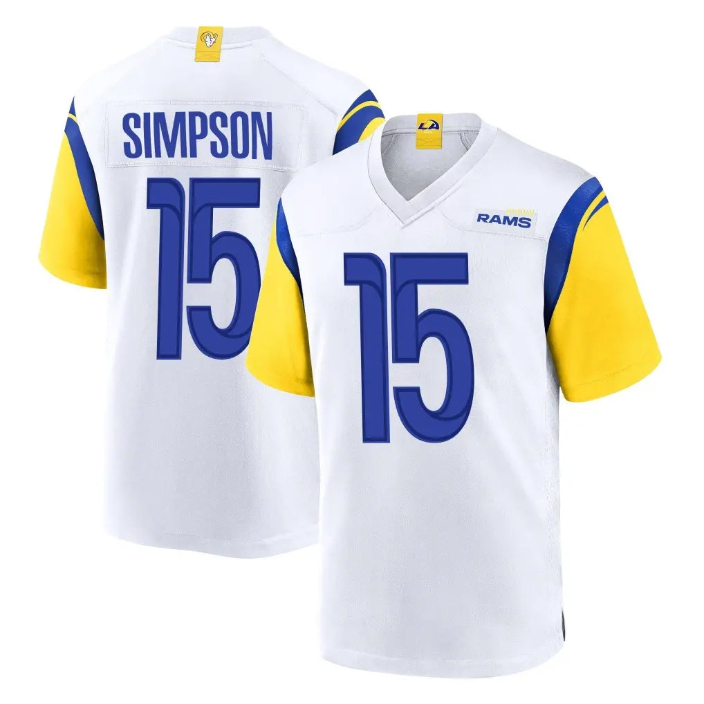 LA.Rams #15 Ty Simpson Player White Home Game Ldoa Stitched Jerseys
