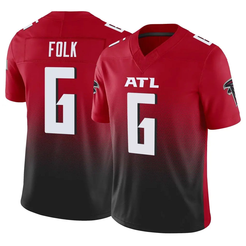 A.Falcons #6 Nick Folk Player Red Vapor F.U.S.E. Limited Home Game Ldoa Stitched Jerseys