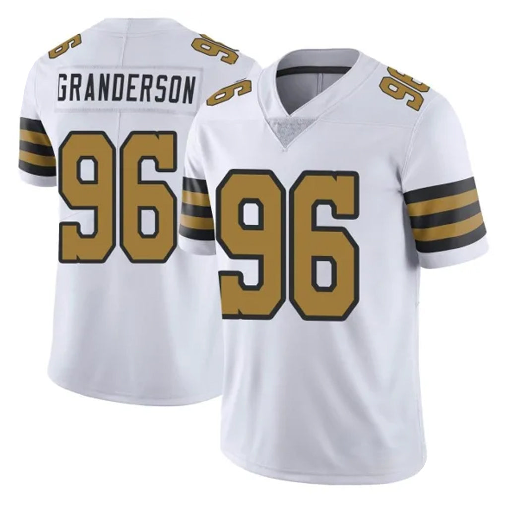 NO.Saints #96 Carl Granderson Player White Limited Color Rush Home Game Ldoa Stitched Jerseys