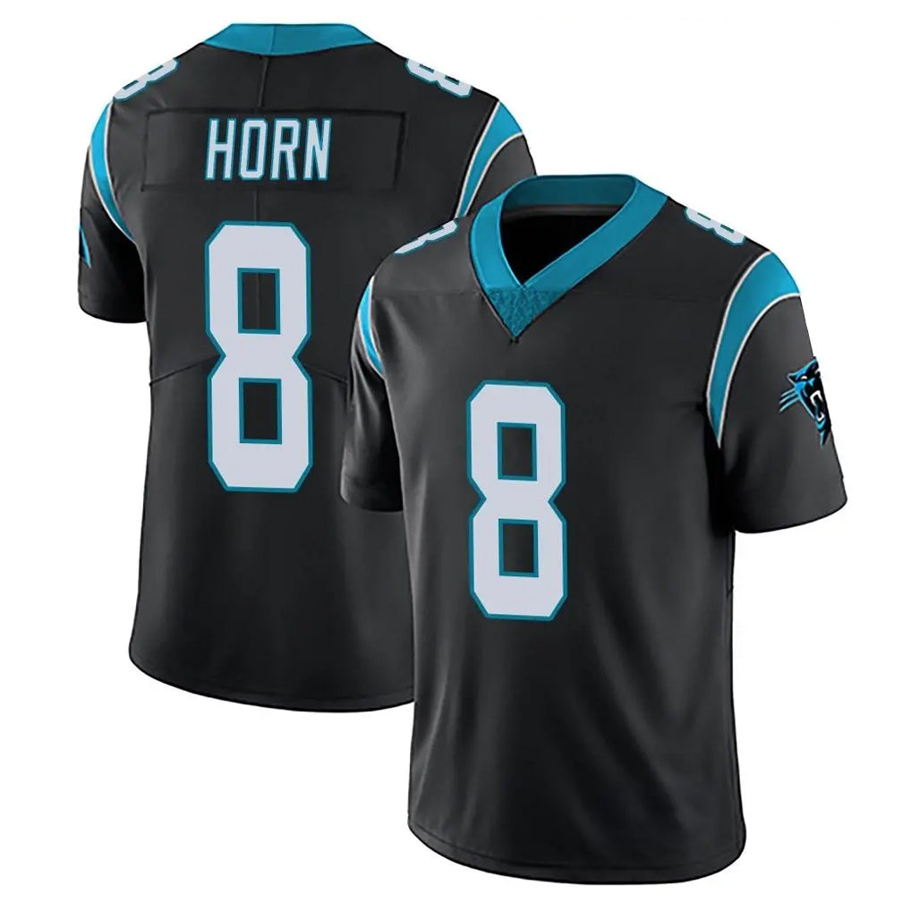 C.Panthers #8 Jaycee Horn Player Black Vapor Untouchable Limited Game Ldoa Stitched Jerseys