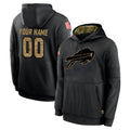Custom B.Bills Black Salute to Service Hoodies Game Any Name & Numbers Ldoa Stitched Jerseys