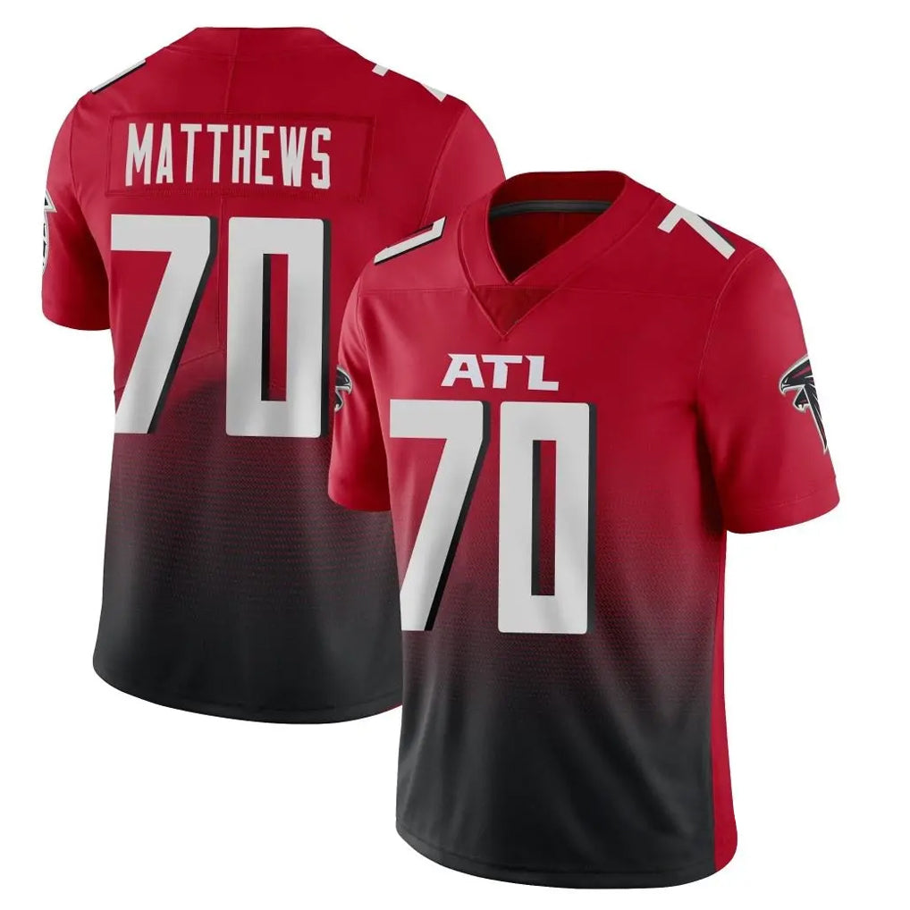A.Falcons #70 Jake Matthews Player Red Vapor Untouchable Limited Home Game Ldoa Stitched Jerseys