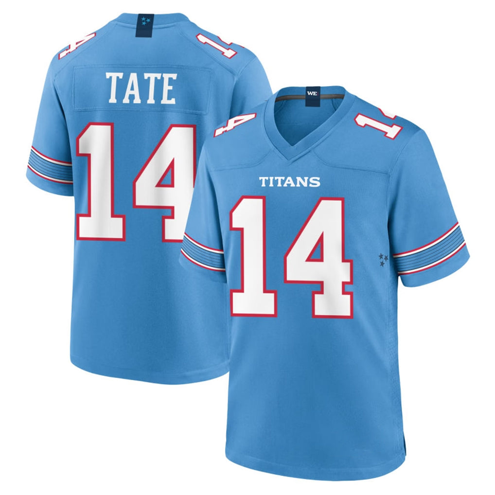 T.Titans #14 Carnell Tate Player Light Blue 2026 Game Home Ldoa Stitched Jerseys