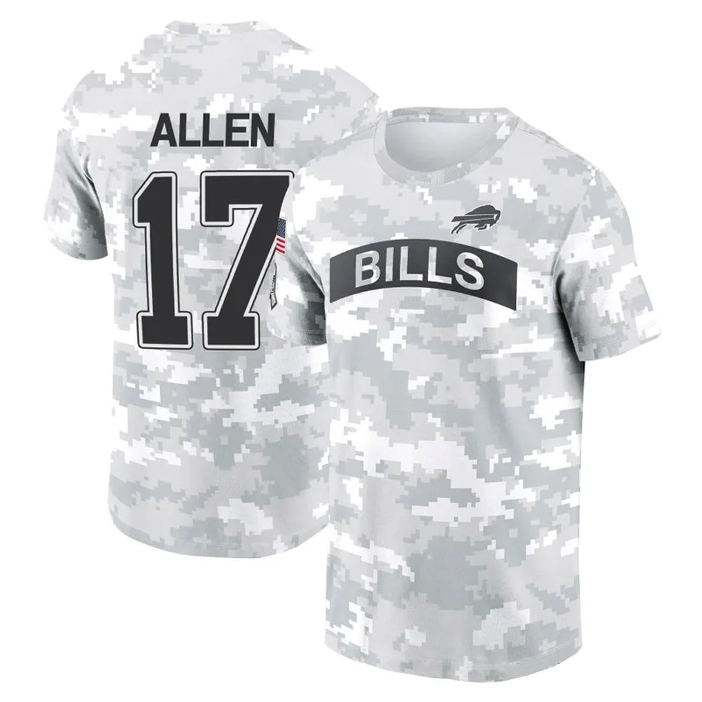 B.Bills #17 Josh Allen Player Arctic Camo Salute to Service T-Shirt Hoodies Ldoa Stitched Jerseys